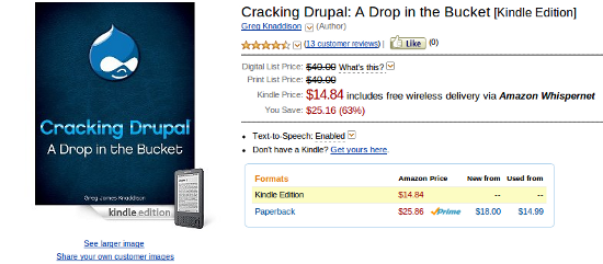 Cracking Drupal available for Kindle